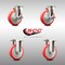 Service Caster 5 Inch 316SS Red Polyurethane Swivel Top Plate Caster Brake 2 Rigid SCC, 2PK SCC-SS31620S514-PPUB-RED-TLB-2-R-2 - alternate 3